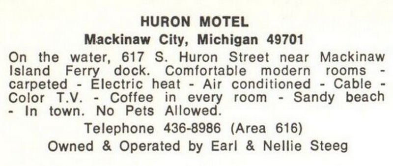 Huron Motel - Vintage Postcard